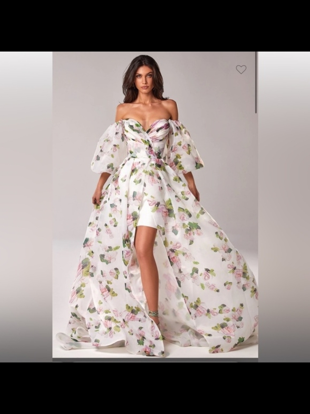 Milla Nova Floral Off-Shoulder Maxi Gown in Apple Blossom